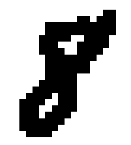 Binary handwritten digit image