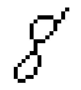 Skeleton of handwritten digit image